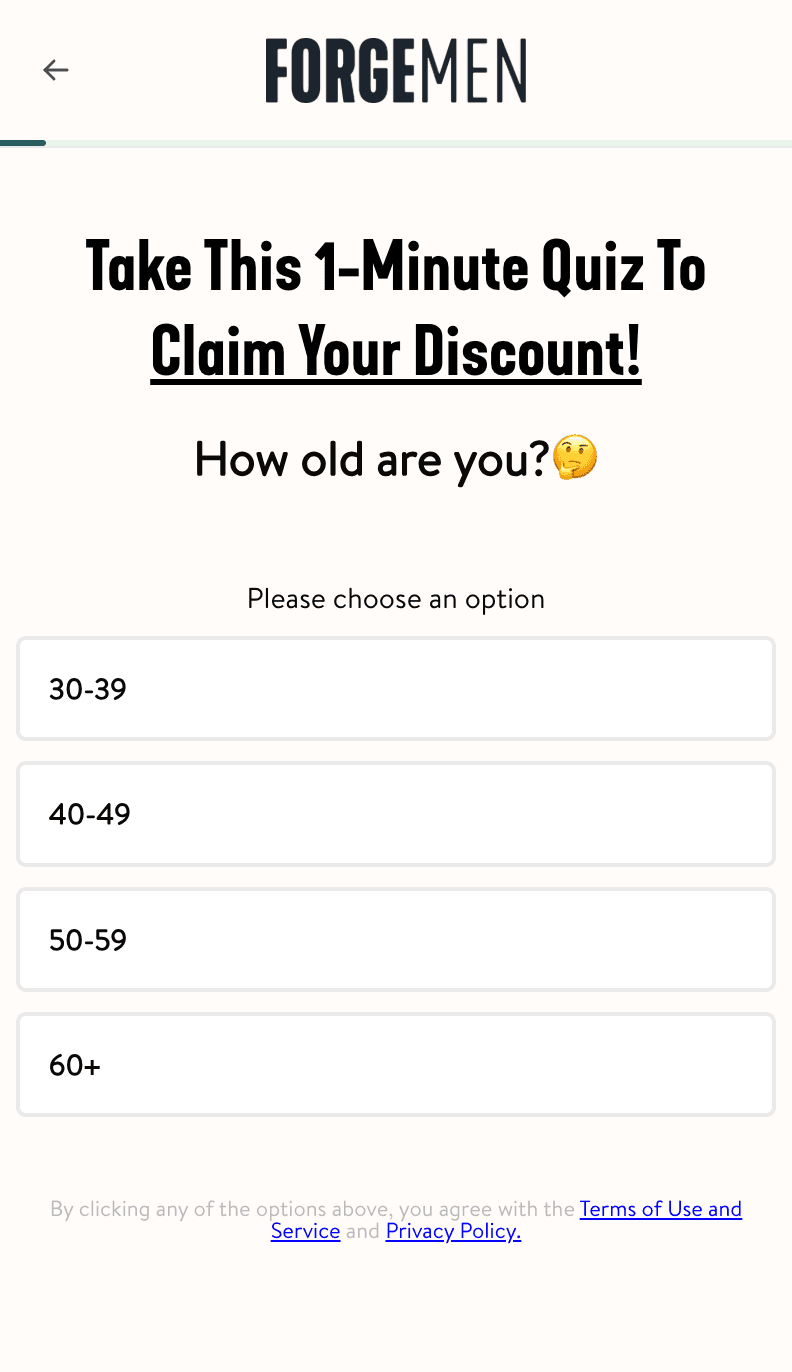 Forge Men quiz example