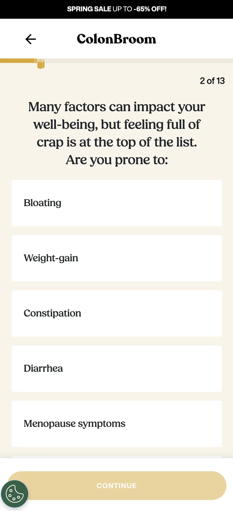 Gut Symptoms — Multi-Select