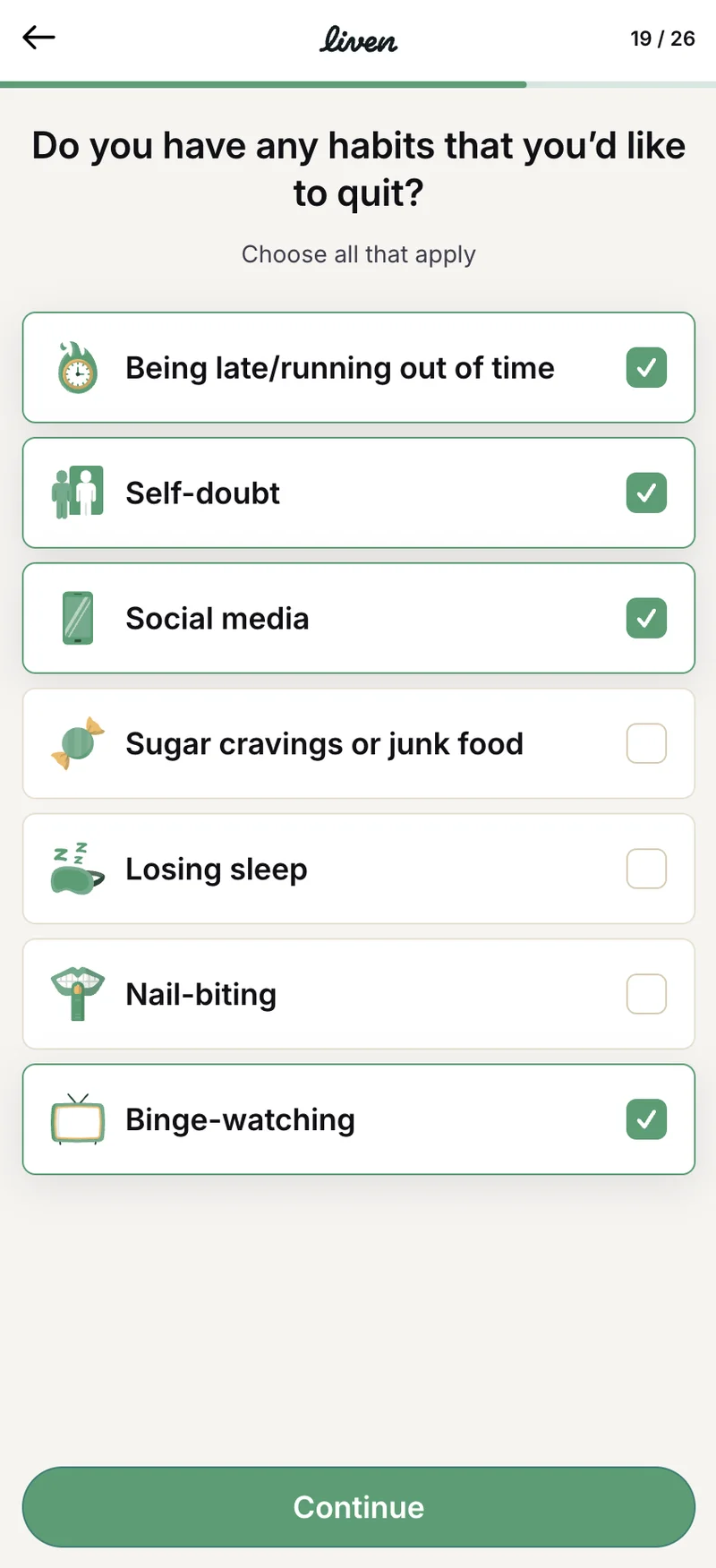 Q19 — Habits to Quit (Multi-Select)