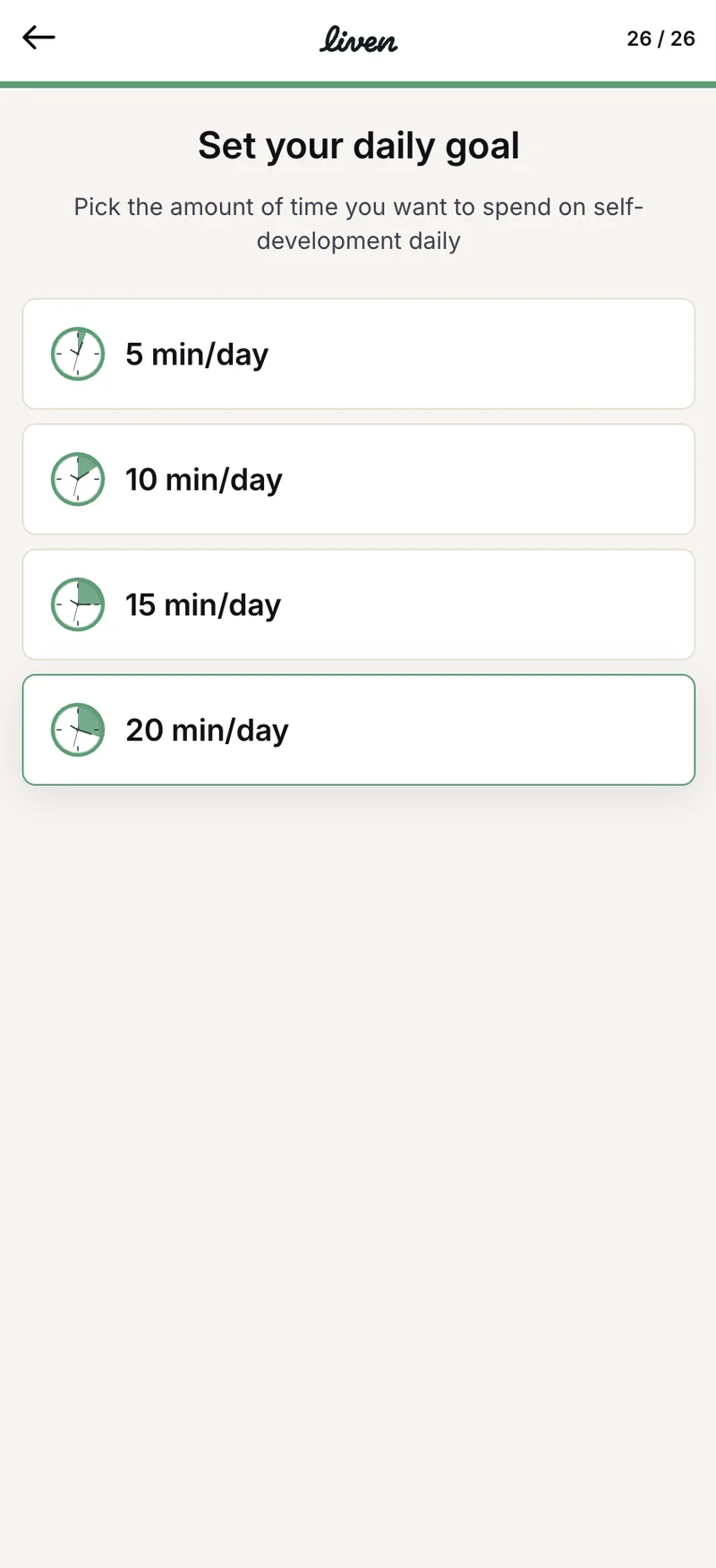 Q26 — Daily Goal Setting