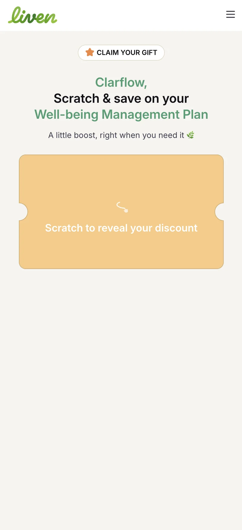Scratch Card — Discount Reveal
