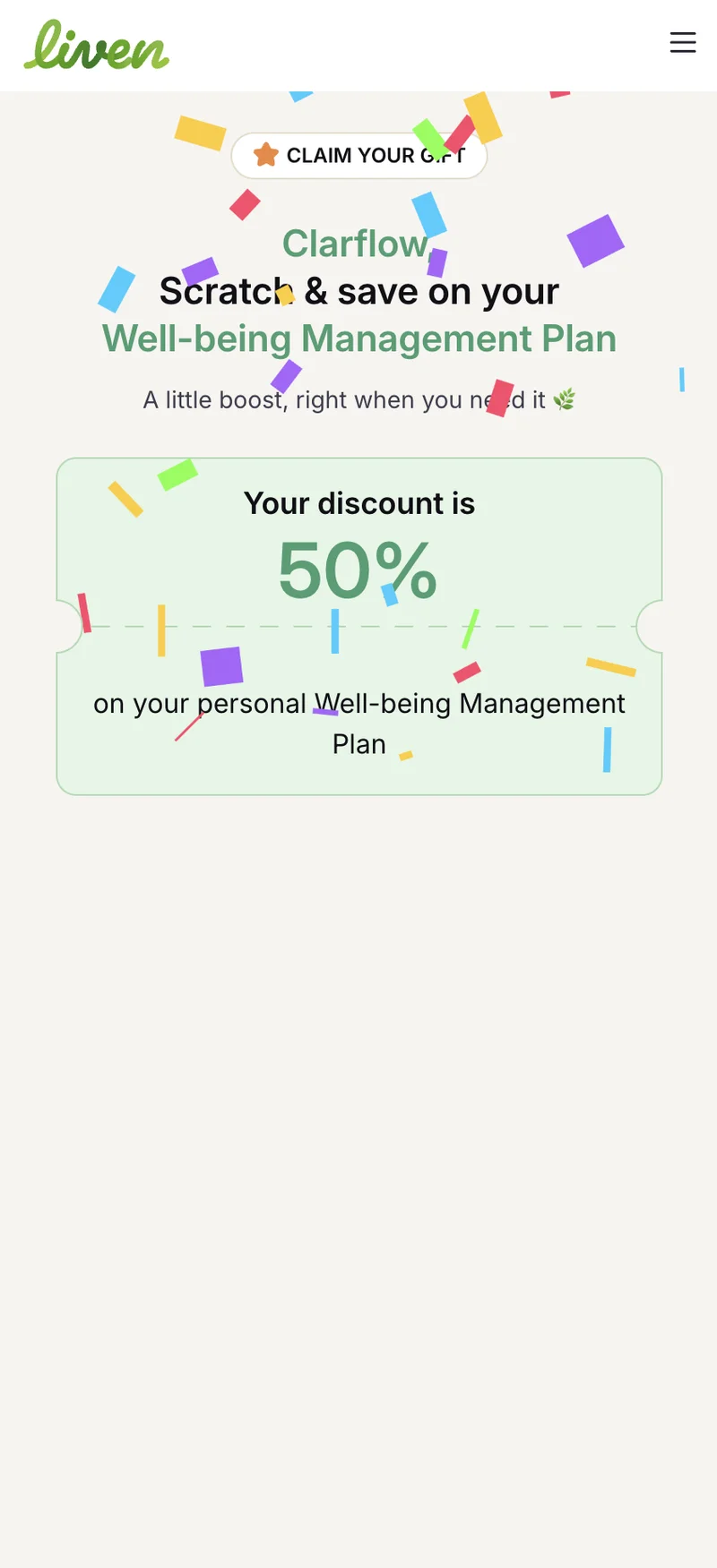 Discount Revealed — 50% Off