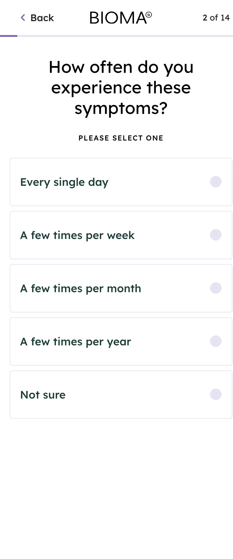 Q2 — Symptom Frequency