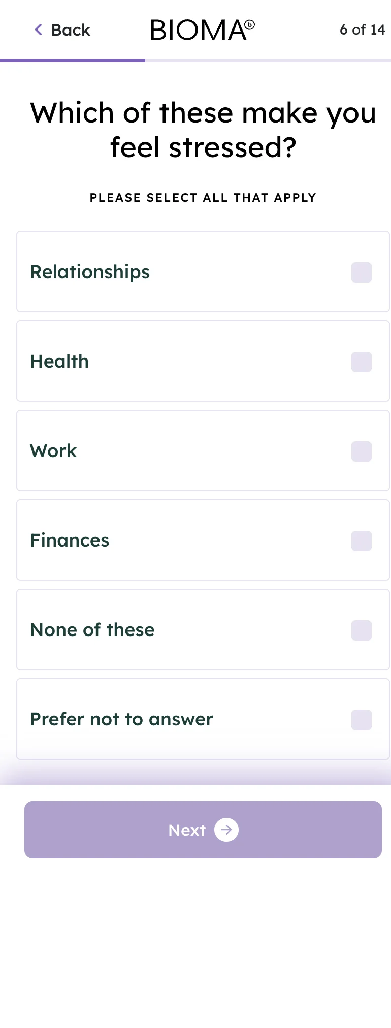Q6 — Stress Sources (Multi-Select)