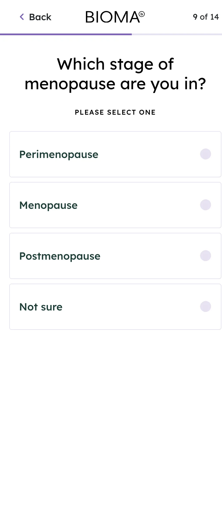 Q9 — Menopause Stage