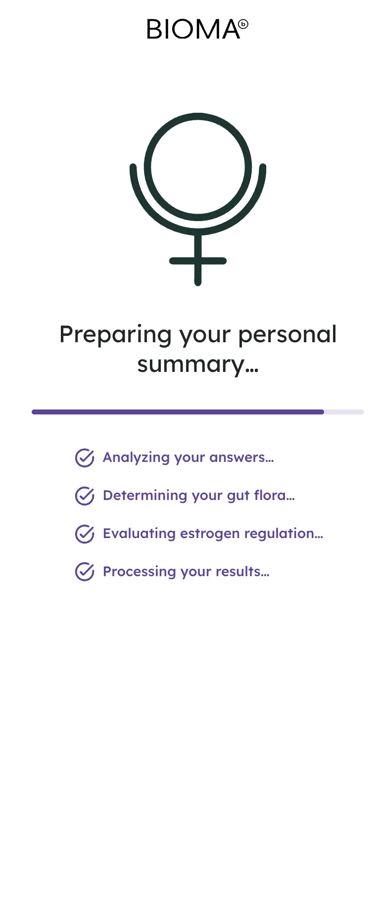 Loading — "Preparing Your Personal Summary"