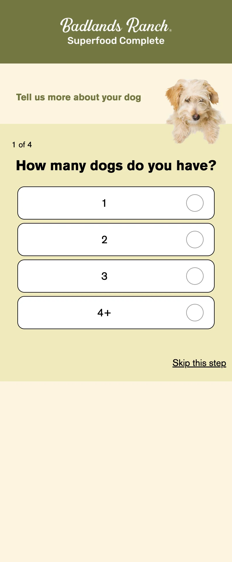 Survey Entry — How Many Dogs