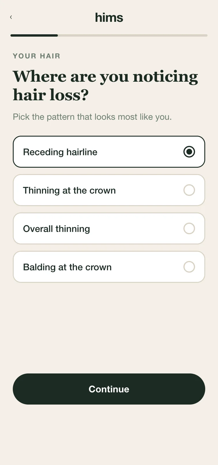 Q2 — Hair-Loss Pattern (Norwood Picker)