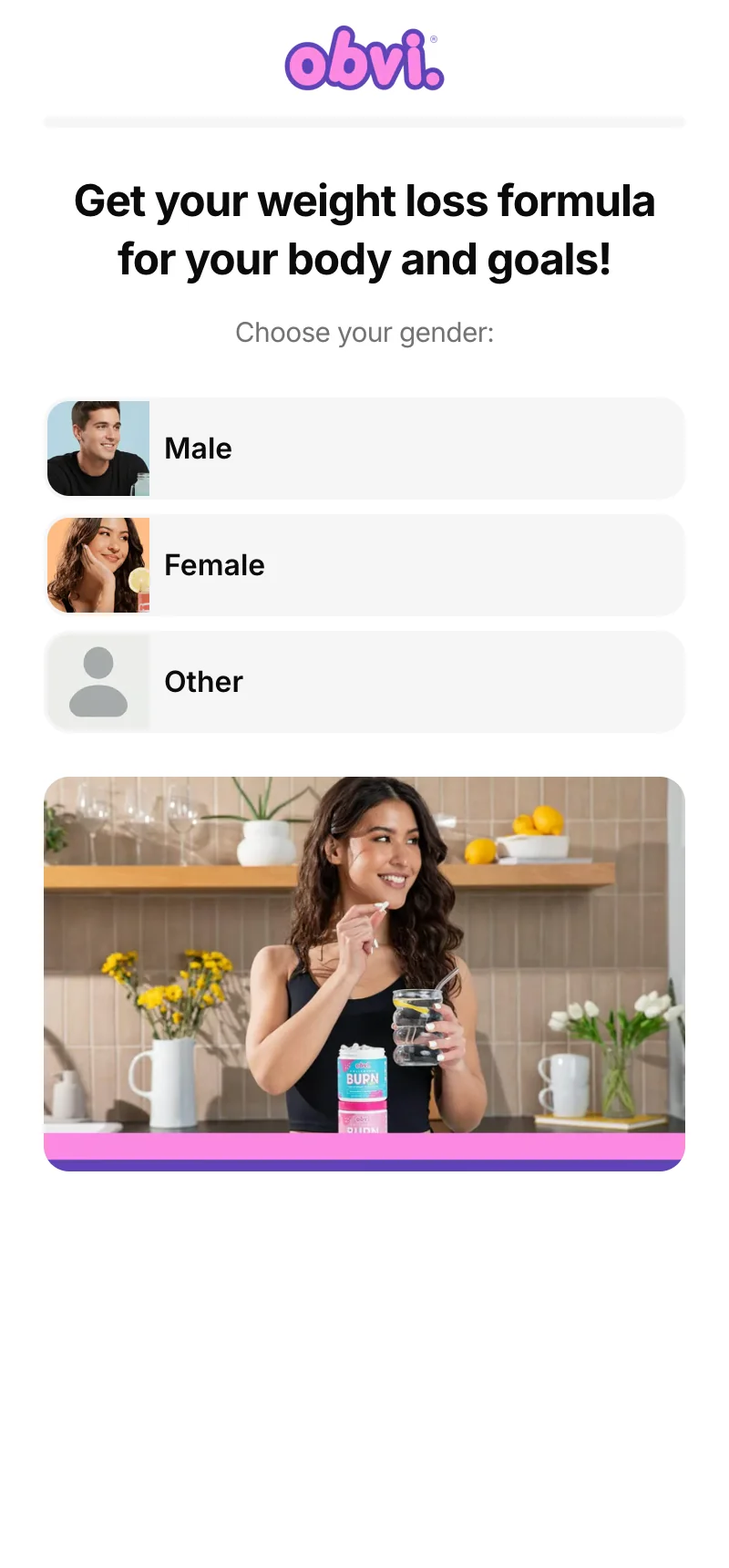 Landing — Gender Selector