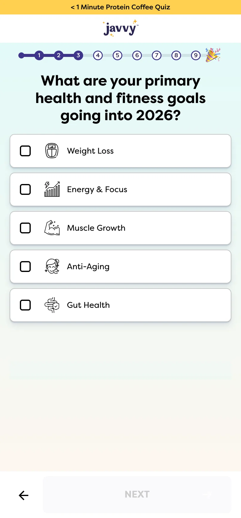 Q3 — Health & Fitness Goals (Multi-Select)
