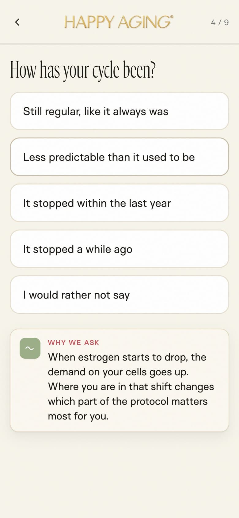 Q4 — Menopause Staging