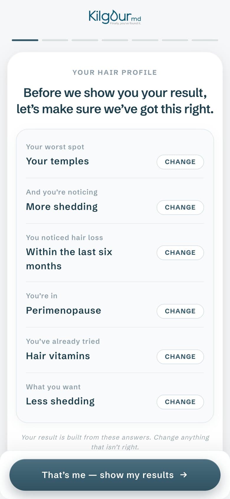 The Confirmation Gate — YOUR HAIR PROFILE