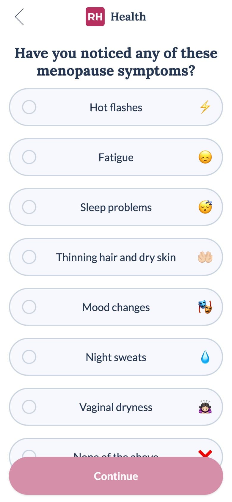 Menopause Symptom Checklist