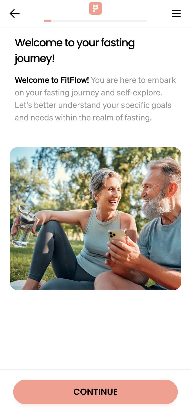 Interstitial — "Welcome to Your Fasting Journey!"