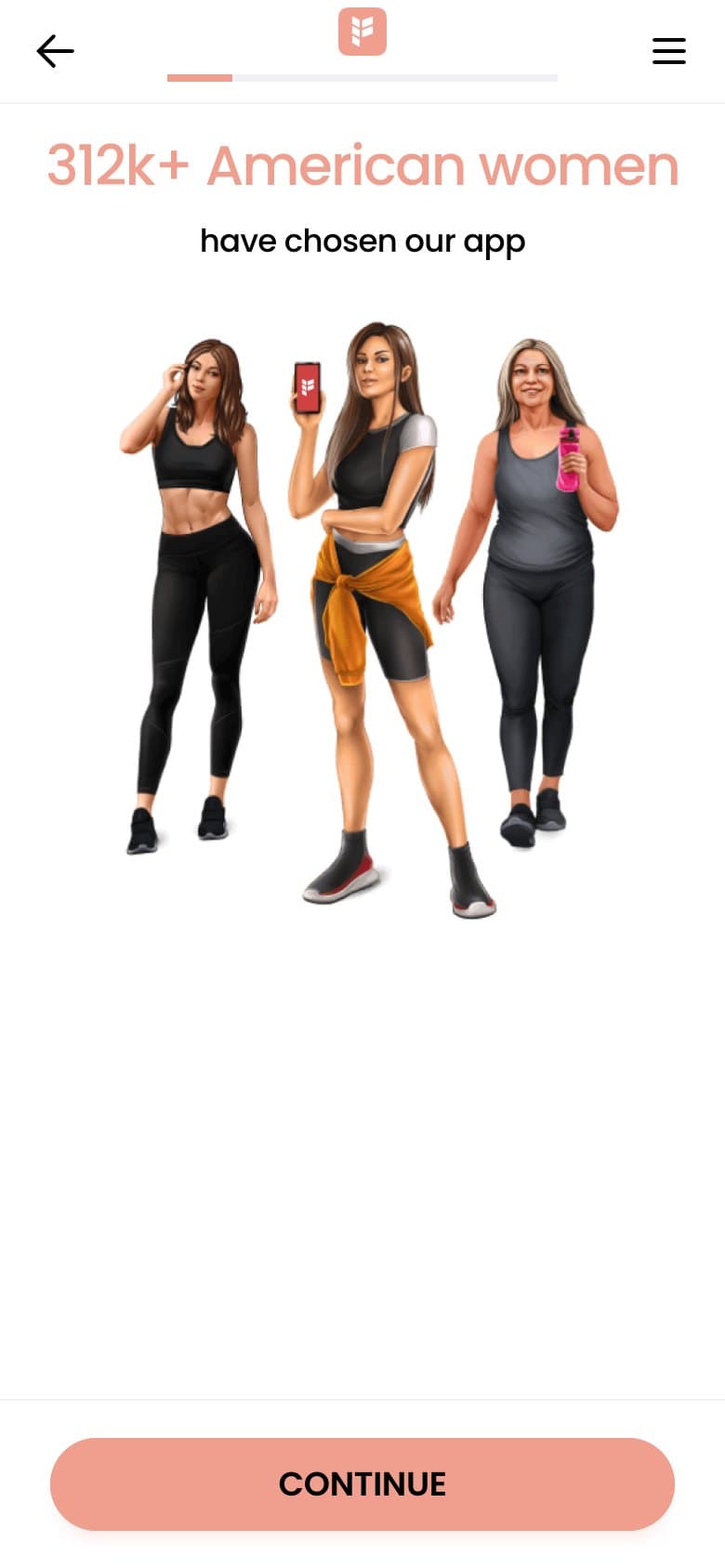 Interstitial — "312k+ American Women Have Chosen Our App"