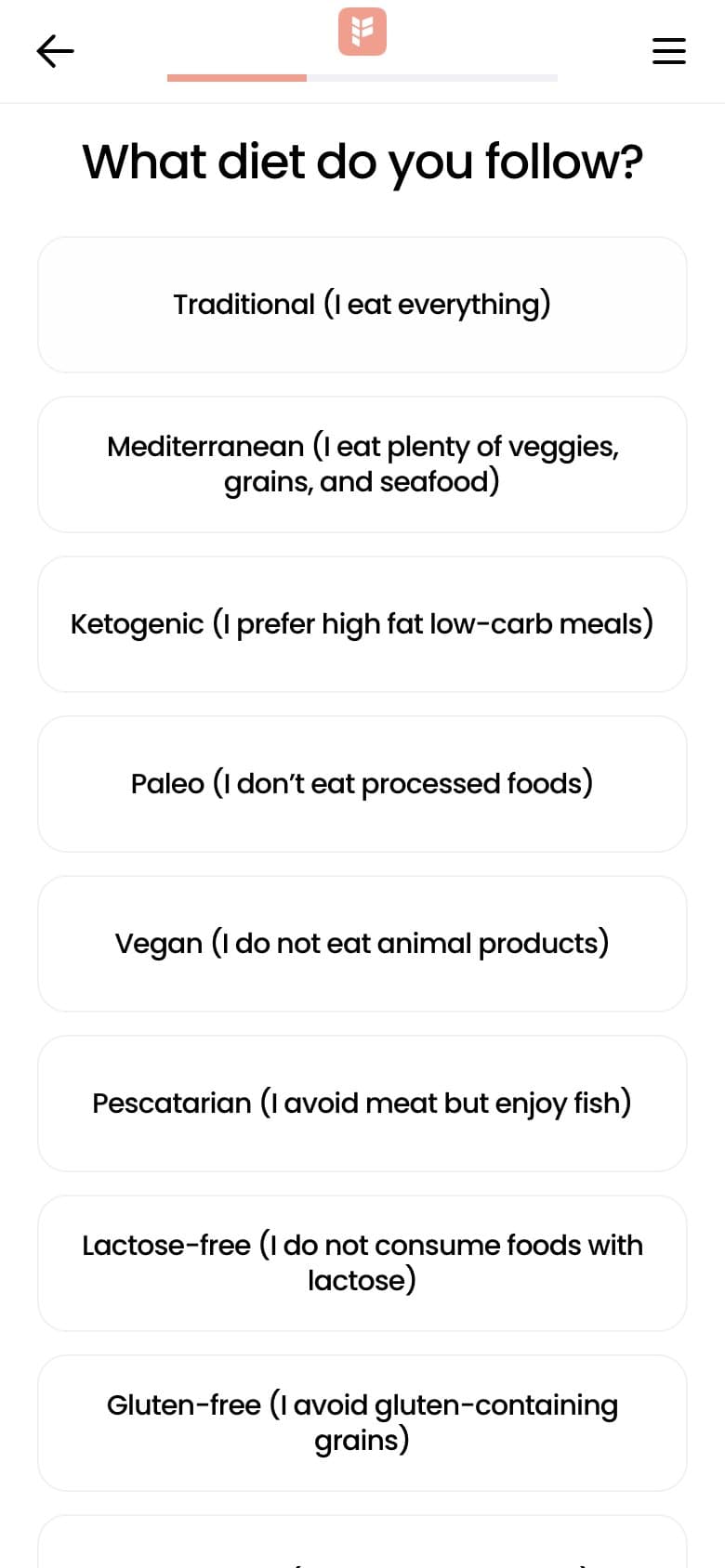Q — Diet Type: A 10-Option Depth Signal