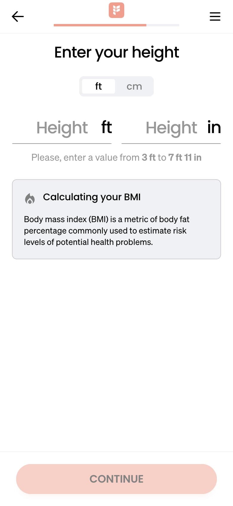The BMI Gate — First Typed Input, ~30 Screens In (Capture Ends)