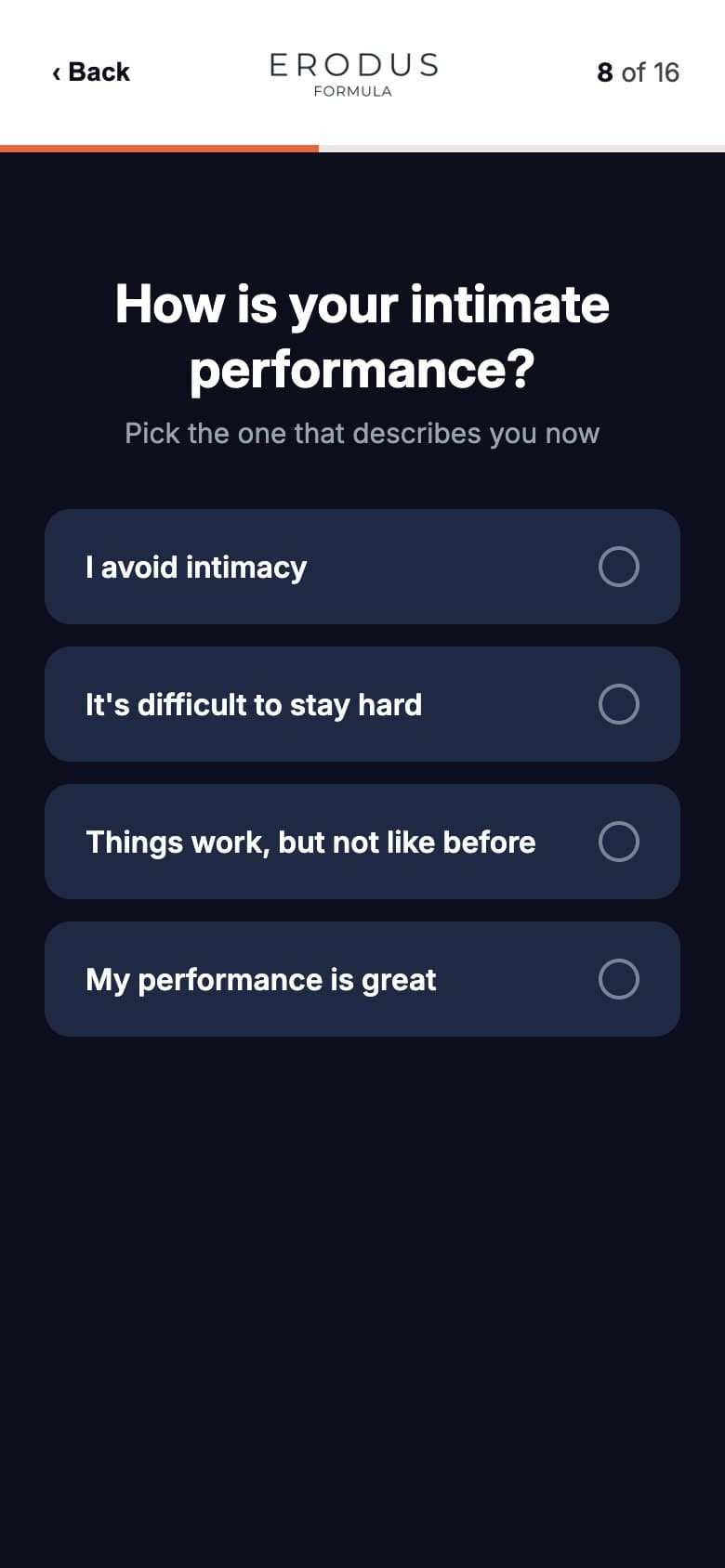 Q8 — Intimate Performance