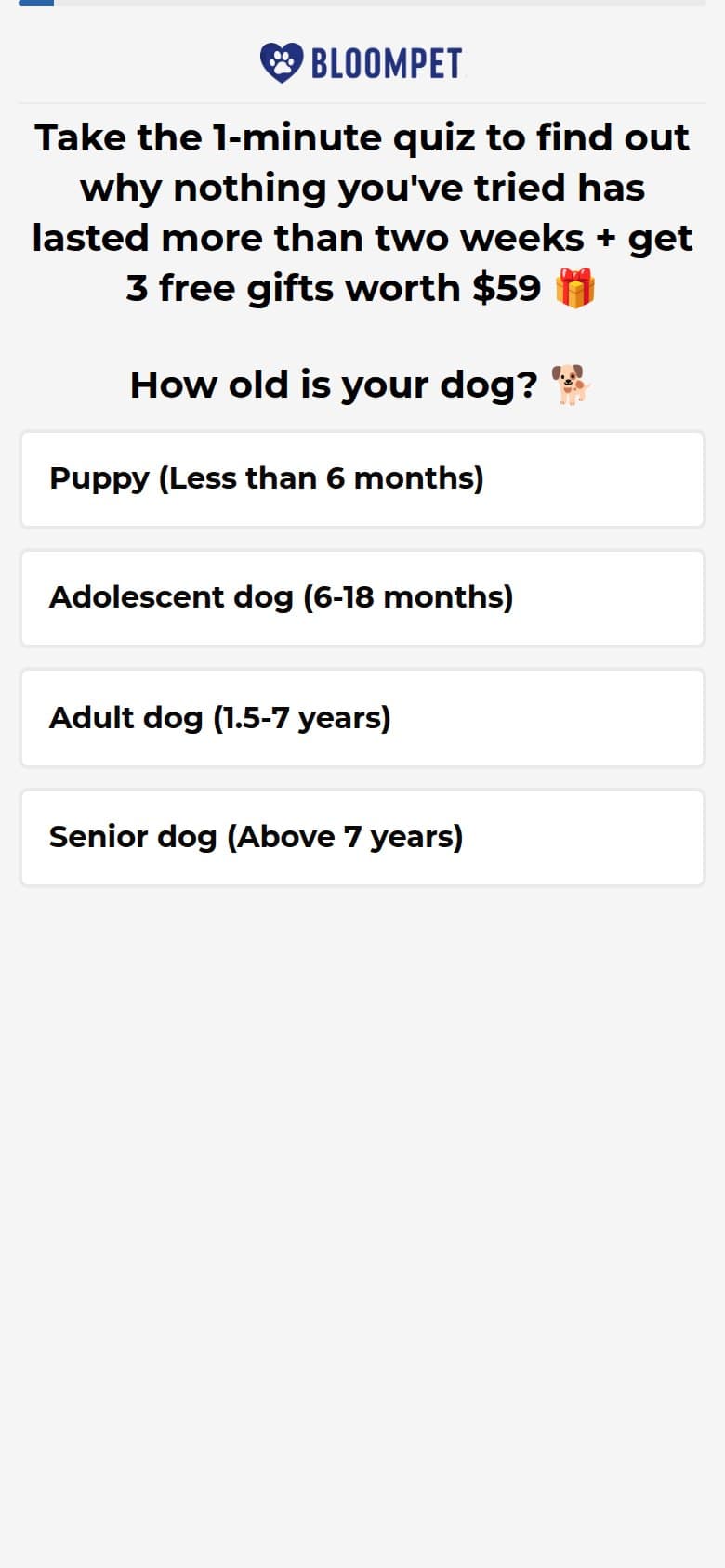 Landing — Free-Gift Headline + Dog Age