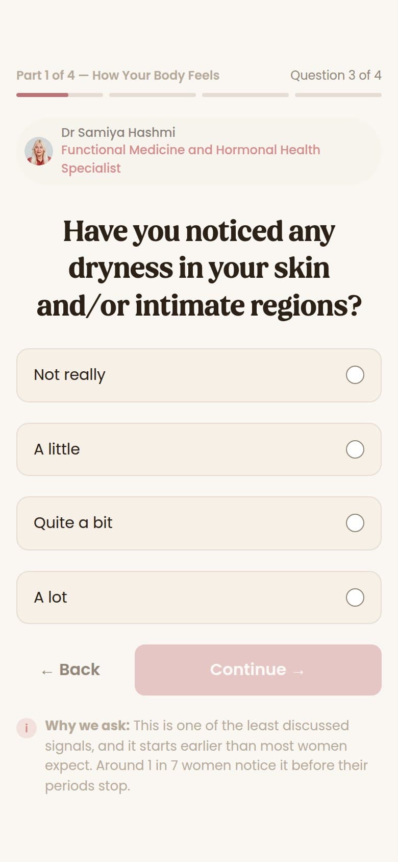 Part 1 Q3 — Dryness in Skin or Intimate Regions