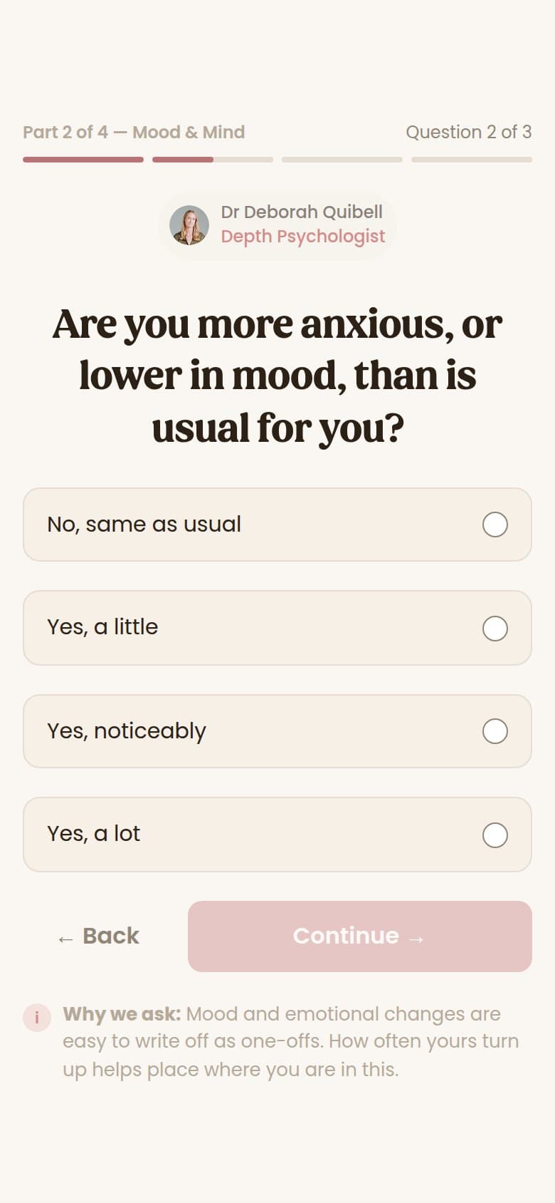 Part 2 Q2 — More Anxious or Lower in Mood