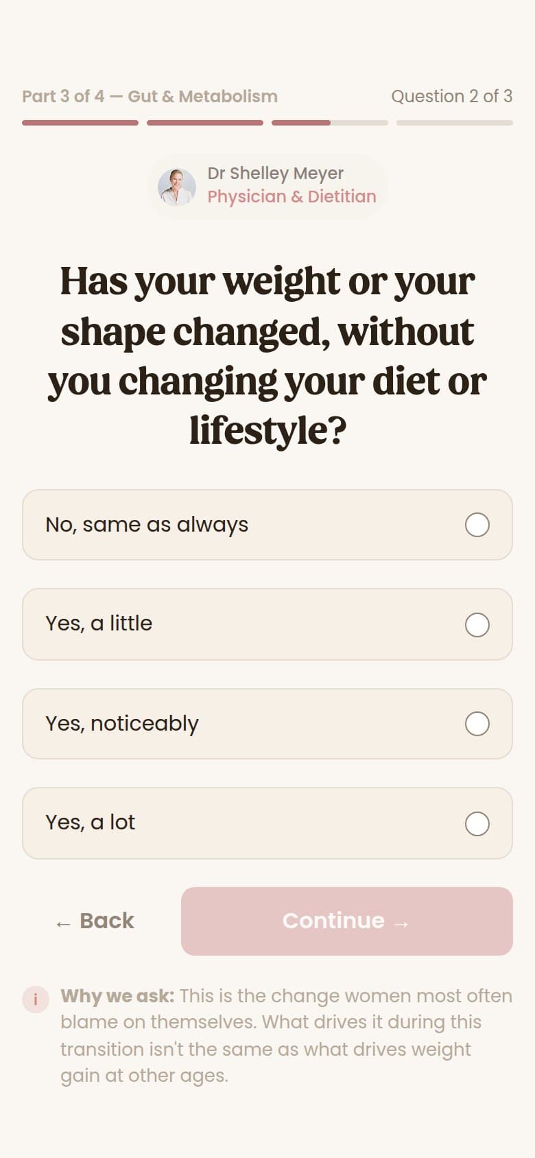Part 3 Q2 — Weight or Shape Changed
