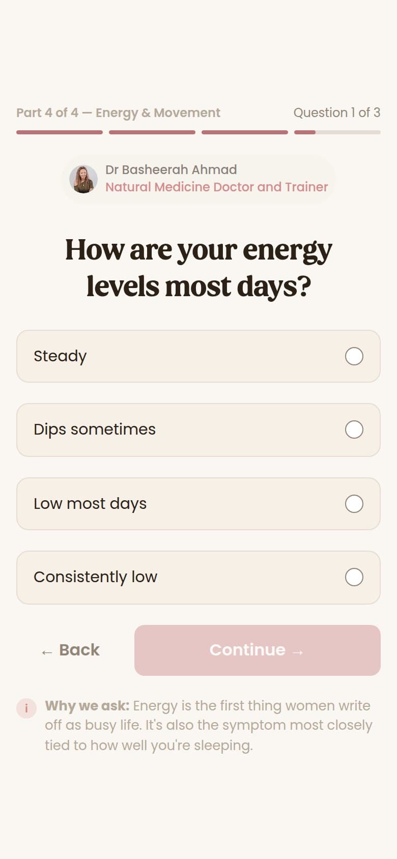 Part 4 Q1 — Energy Levels Most Days