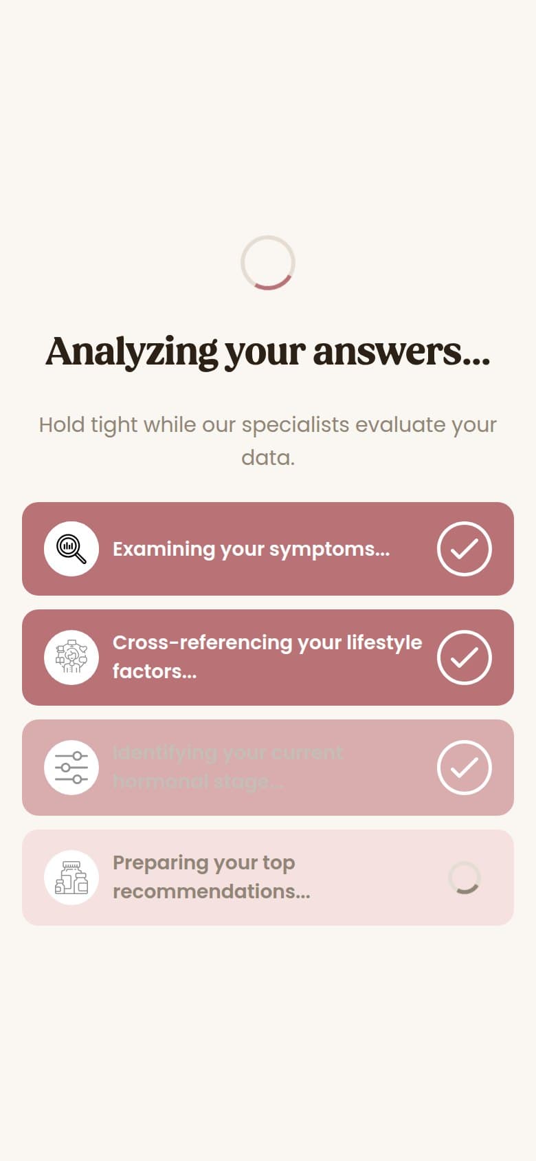 Loader — Analyzing Your Answers