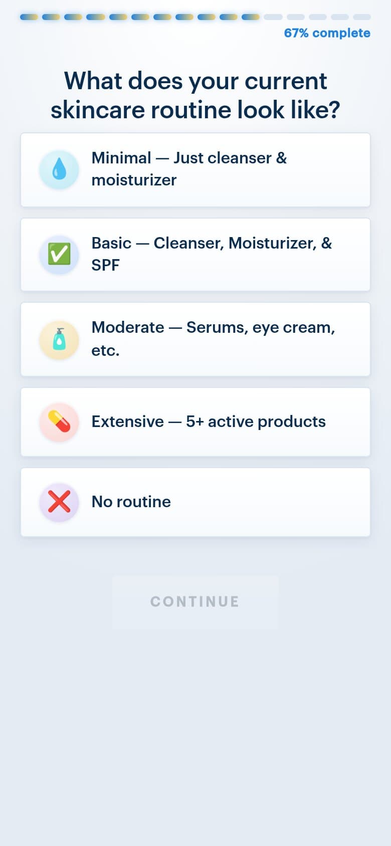 Q13 — Current Skincare Routine