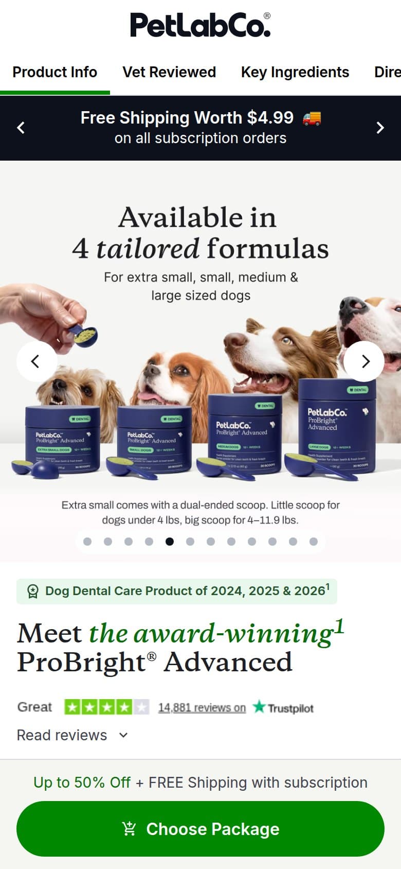Carousel — Four Tailored Formulas by Size