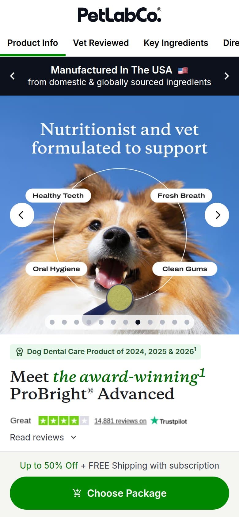 Carousel — Nutritionist and Vet Formulated