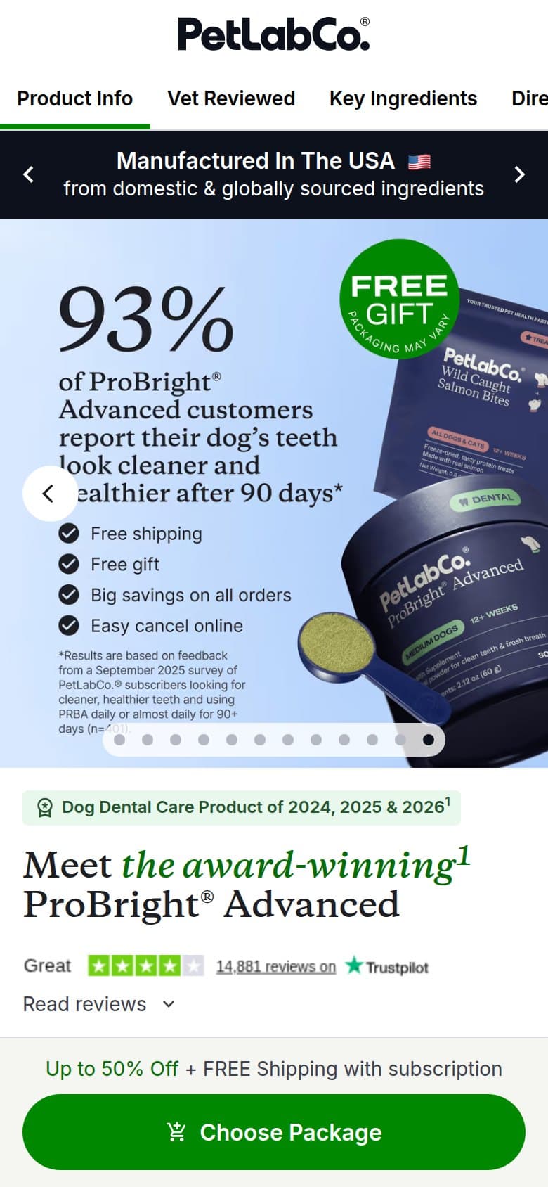 Carousel — Customer Survey Stat and Free Gift