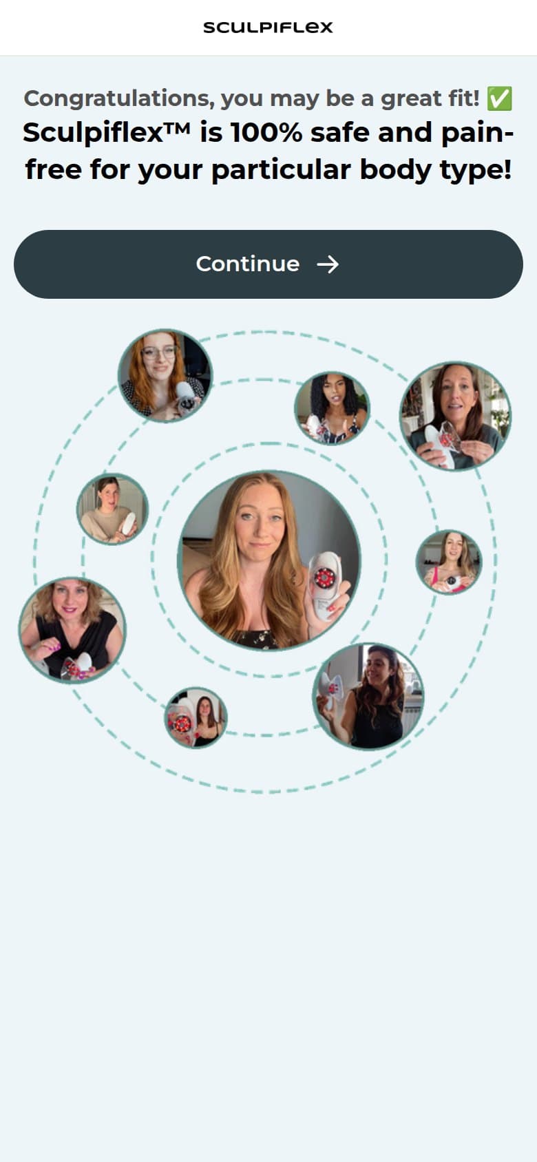 Fit Screen — Great Fit + Creator Photo Orbit
