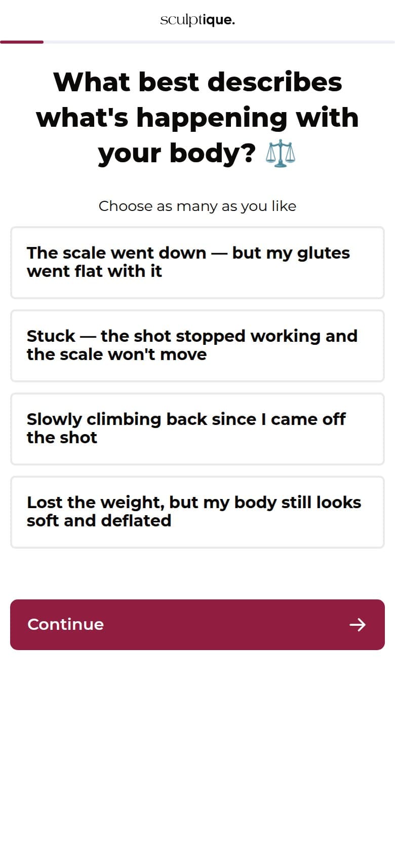Multi-Select — What's Happening With Your Body?