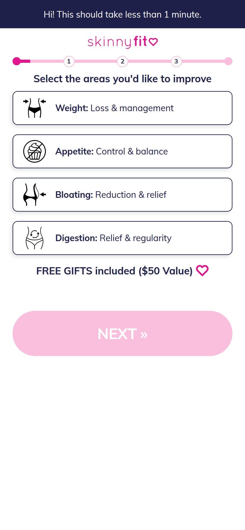 Q1 — Select the Areas You'd Like to Improve