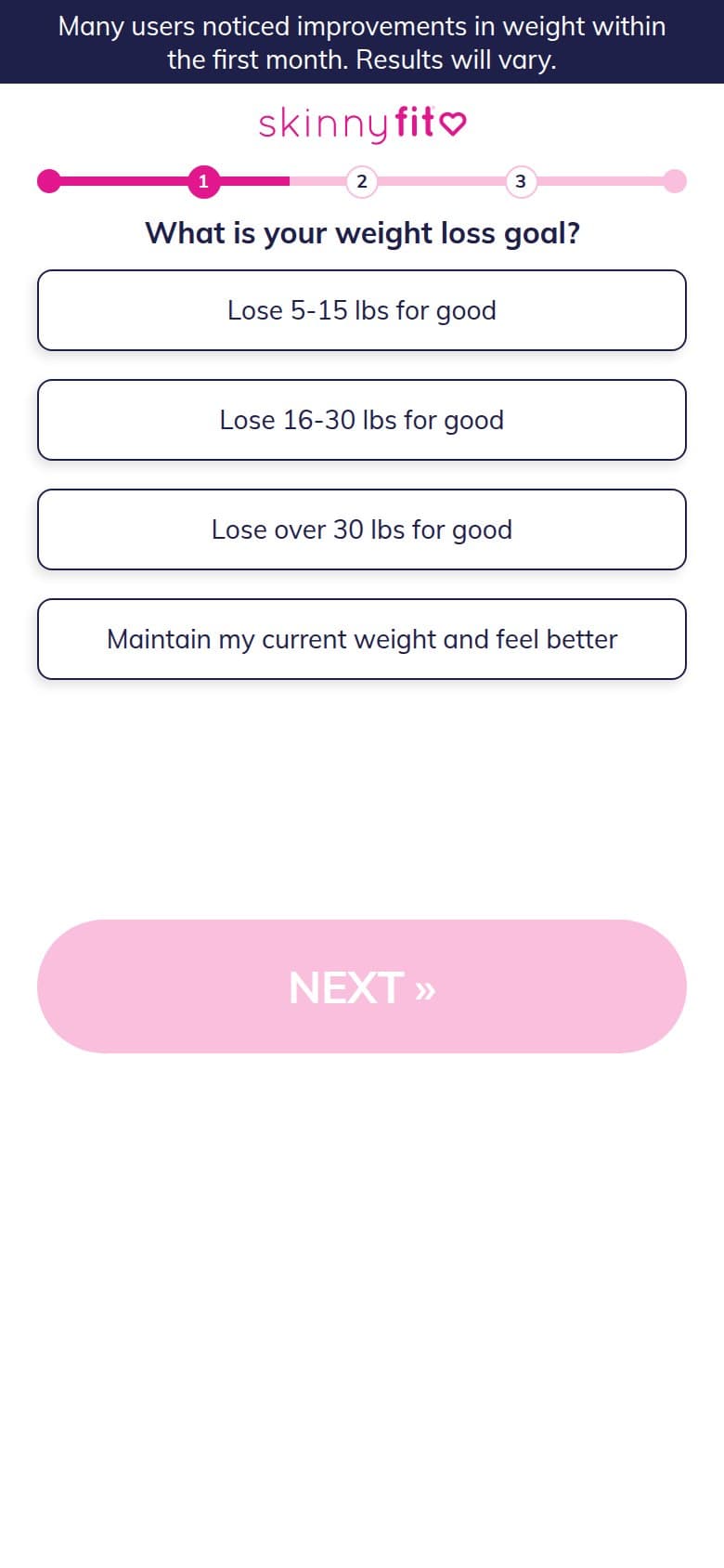 Q4 — What Is Your Weight Loss Goal?