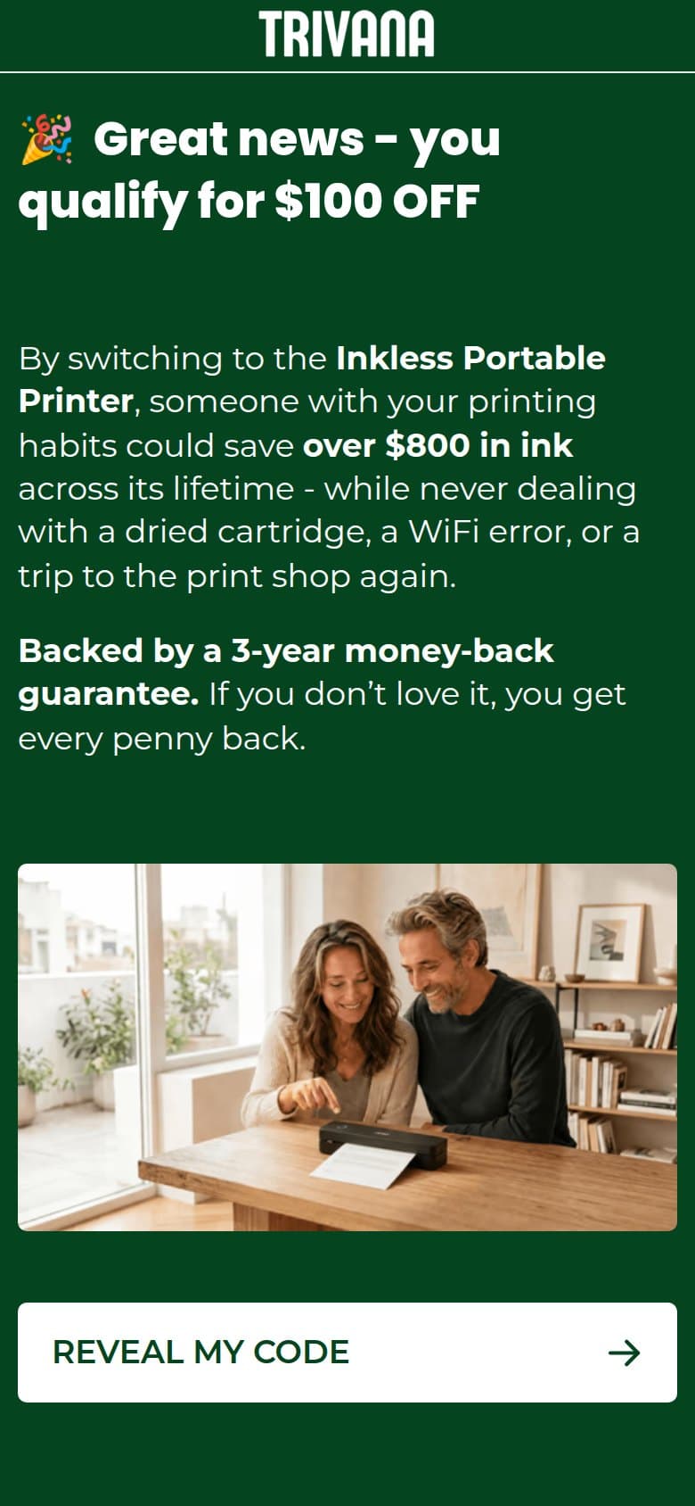 Results — You Qualify for $100 OFF